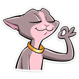 👌 แมว, โอเค, อนุมัติ, ท่าทางมือ, น่ารัก, เชิงบวก telegram sticker