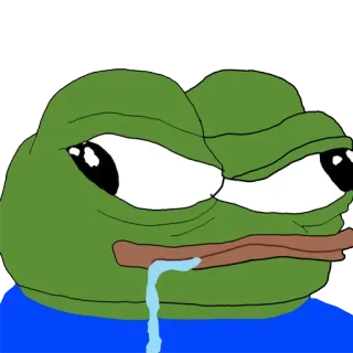 😰 Pepe the Frog pepe, kikker, meme, verdrietig, internet meme telegram sticker
