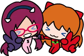 🙌 Anime, Karakter, Kartun, Tanda perdamaian, Teman, Ilustrasi telegram sticker