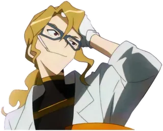 😏 anime, character, scientist, glasses, lab coat telegram sticker