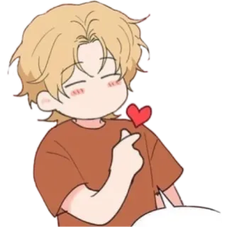 ❤️ Аниме, Милый, Сердце, Парень, Любовь, Корейское Сердце telegram sticker