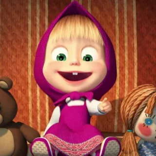 😂 Masha Masha and the Bear cartoon, meisje, masha, beer, kind telegram sticker