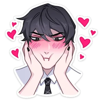 😍 Anime, Rougir, Mignon, Coeurs, Amour, Sticker telegram sticker