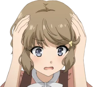 😨 Anime, Mädchen, Panik, Schock, besorgt telegram sticker