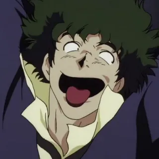 🚀 Spike Spiegel Cowboy Bebop 애니메이션, 만화, 웃긴 얼굴, 스파이크 스피겔, 카우보이 비밥 whatsapp sticker