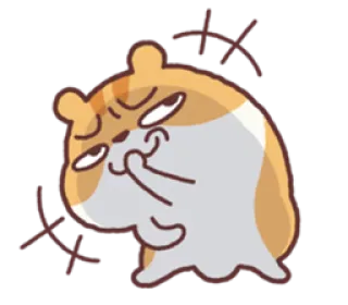😏 仓鼠, 可爱, 生气, 恼火, 卡通, 表情 telegram sticker