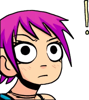 😳 Ramona Flowers Scott Pilgrim vs. the World скотт пилигрим, рамона флауэрс, анимация, мультфильм, персонаж whatsapp sticker