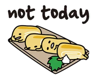 😴 not today ovo, preguiçoso, engraçado, comida, desenho animado telegram sticker