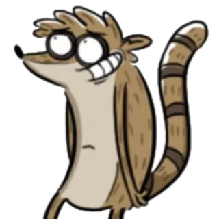 😅 Rigby Regular Show Rigby, Zwyczajny serial, kreskówka, szop pracz telegram sticker