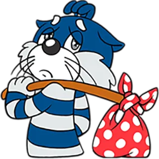 😂 Cartoon, Figur, Wandernd, Traurig, Tasche, Stock telegram sticker