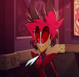 🍾 Alastor Hazbin Hotel demon, radio, uśmiech, kreskówka, zło telegram sticker