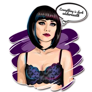 😾 Everything is dark underneath женщина, темный, грустный, девушка, готика, под telegram sticker