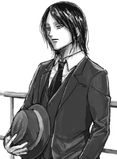 🖤 Eren Yeager Attack on Titan アニメ, マンガ, エレン・イェーガー, 進撃の巨人 telegram sticker