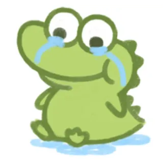 😓 crying, sad, crocodile, cartoon, animal, tears, emoji telegram sticker