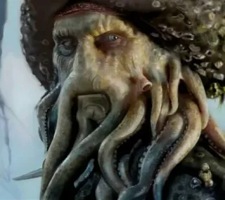 😠 Davy Jones Pirates of the Caribbean polpo, pirata, mostro, mare, Davy Jones telegram sticker