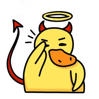 👺 pato, diabo, anjo, gesto, desenho animado, ofensivo telegram sticker