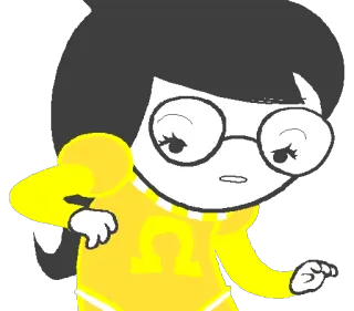 😜 Cartoon, Figur, Gelb, Omega Zeichen, Weiblich whatsapp sticker