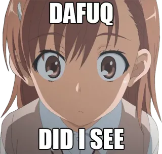 😳 DAFUQ
DID I SEE Anime, geschockt, Meme, lustig, Reaktion, Frage telegram sticker