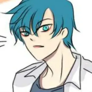 🦕 Anime-Stil, Cartoon, Blaue Haare, Anime Charakter, Manga, Porträt whatsapp sticker