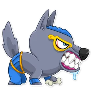👺 늑대, 만화, 동물, 개, 웃긴, 귀여운, 스티커 telegram sticker