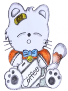 ☕️ Coffee café, gato, desenho animado, bebida, fofo, animal telegram sticker