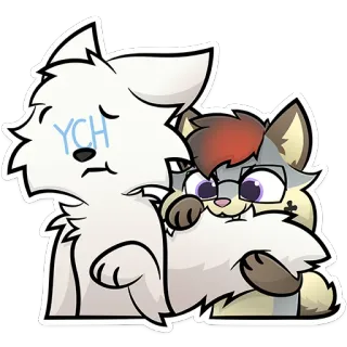😋 YCH kat, dier, schattig, verzoek, kunst telegram sticker