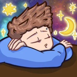 🥱 tidur, mimpi, bulan, bintang, malam, kartun whatsapp sticker