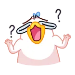 ❓ 질문, 표정, 귀여운, 혼란스러운, 만화, 감정, 캐릭터 whatsapp sticker