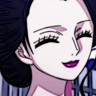 📜 Nico Robin One Piece 动漫, 海贼王, 妮可·罗宾, 角色, 微笑 telegram sticker