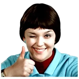 👍 woman, wink, thumbs up, smile telegram sticker