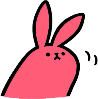 😔 Hase, Häschen, Tier, süß, rosa, Cartoon whatsapp sticker