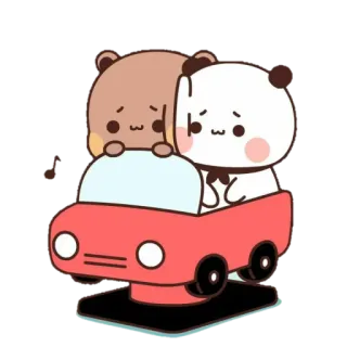 🧸 медведи, милый, машина, мультфильм, каваий, дружба, анимация telegram sticker