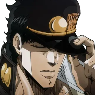 😞 Jotaro Kujo JoJo's Bizarre Adventure Anime, Manga, JoJo's Bizarre Adventure, Jotaro Kujo, Mũ telegram sticker