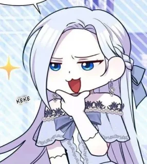 😏 KEKE Аниме девушка, Чиби, Милый, Блеск whatsapp sticker