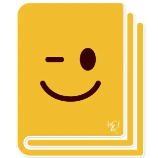 📔 libro, emoji, guiño, amarillo, dibujo animado, educación, lectura telegram sticker