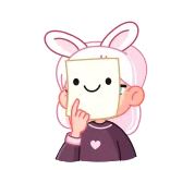 🎭 carino, cartoni animati, orecchie da coniglio, sorriso, cuore, dolce telegram sticker