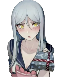 😝 anime, girl, gift, blush, cute telegram sticker