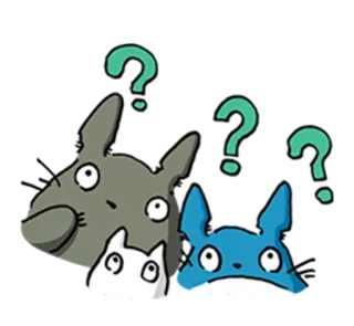 😶 Totoro Totoro, Studio Ghibli, Anime, Punti interrogativi, Cartone animato, Carino telegram sticker