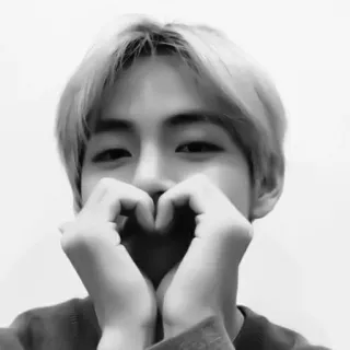 🔪 kpop, cuore, amore, gesto, persona, monocromatico telegram sticker