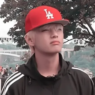✨ 탐탁지 않음 personne, chapeau, portrait, coréen, célébrité telegram sticker