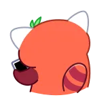 ๐ Panda rosso, Animale, Carino, Cartone animato telegram sticker