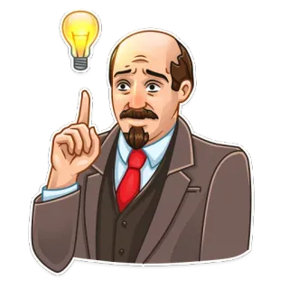💡 Vladimir Lenin Lenin, politica, personaggio storico, russo, lampadina, idea telegram sticker