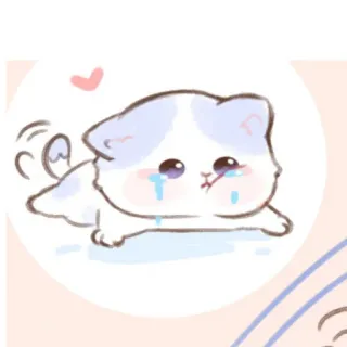 🎐 cat, cute, sticker, kawaii, sad, crying telegram sticker