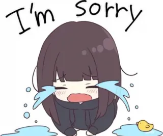 😭 I'm Sorry triste, piangere, scusa, scusa, cartone animato, carino, anime telegram sticker
