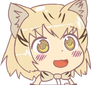 😦 anime, manga, kawaii, cat girl, chibi, cute, animal ear, blush telegram sticker