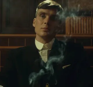 😕 Thomas Shelby Peaky Blinders Thomas Shelby, Peaky Blinders, Cillian Murphy, smoking, drama, tv show telegram sticker