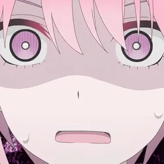 🦊 Anime, Impactado, Pelo rosa, Miedo, Chica anime telegram sticker