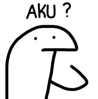 🤔 AKU ? Meme, Pregunta, Florkofcows, Garabato, Monigote whatsapp sticker