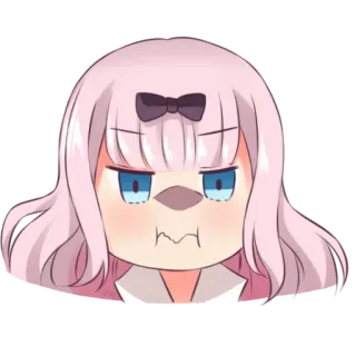 😠 Chika Fujiwara Kaguya-sama: Love Is War 动漫, Q版, Chika, 藤原, 辉夜大小姐, 辉夜大小姐想让我告白, 生气, 贴纸 telegram sticker