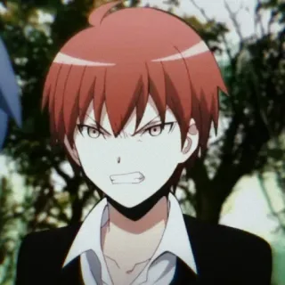🎭 Karma Akabane Assassination Classroom Аниме, Манга, Карма Акабанэ, Класс убийц, рыжие волосы telegram sticker